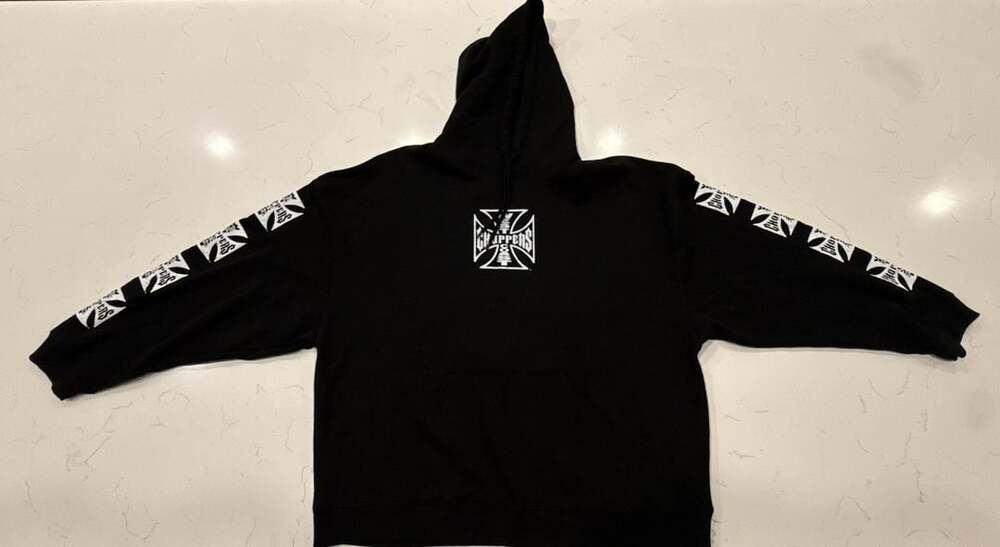 West Coast Choppers Pullover Hoodie Size 2XL Black Iron Cross Logo